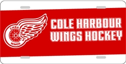 Cole Harbour Wings License Plate - Red Stripe